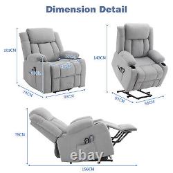 Electric Riser Recliner Chair Massage Heating Armchair Sofa with Remote Control