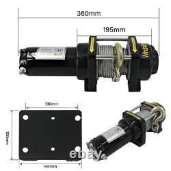 Electric Winch 4500lbs 12v RocwooD Steel Heavy Duty Fairlead Remote Control