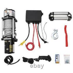 Electric Winch Remote Control Wireless 12V Electric Motor Steel Cable 13000lbs
