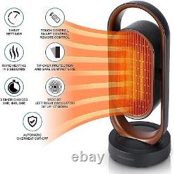 Energy Efficient Fan Heater Electric Stylish Modern 80° Timer Remote Control