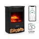 Fireplace Electric Freestanding Space Heater WiFi LED Flame Timer 1900 W Black