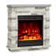 Fireplace Electric Heater Freestanding Indoor Polystone Timer Remote 1800 W Grey