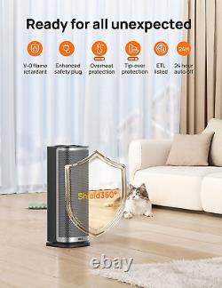 Free Standing Home Electric Fan Heater With Thermostat, Remote Control & Timer