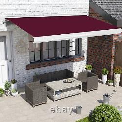 Full Cassette Electric Remote Control Retractable Awning 3x2.5M Wine Red