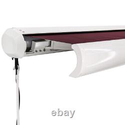 Full Cassette Electric Remote Control Retractable Awning 3x2.5M Wine Red