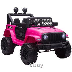 HOMCOM 12V Kids Electric Ride On Car Truck Off-road Toy With Remote Control Pink