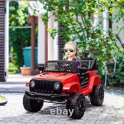 HOMCOM 12V Kids Electric Ride On Car Truck Off-road Toy With Remote Control Red