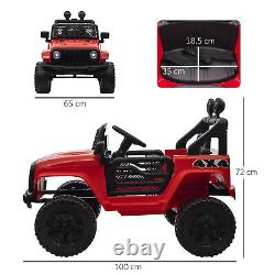 HOMCOM 12V Kids Electric Ride On Car Truck Off-road Toy With Remote Control Red