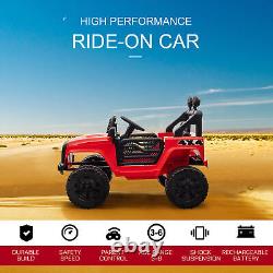 HOMCOM 12V Kids Electric Ride On Car Truck Off-road Toy With Remote Control Red