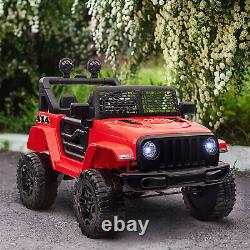 HOMCOM 12V Kids Electric Ride On Car Truck Off-road Toy With Remote Control Red