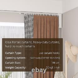 HOMCOM 1.95-3.6 Adjustable Smart Electric Curtain Track with Remote App Control
