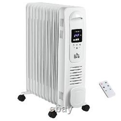 HOMCOM 2720W Oil Filled Portable Radiator Heater with Remote Control White