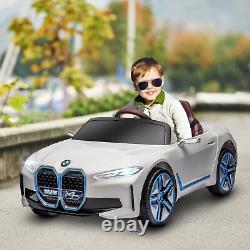 HOMCOM BMW i4 Licensed 12V Kids Electric Ride-On Car with Remote Control White