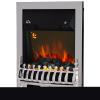 HOMCOM Electric Fireplace 1 & 2KW LED Fire Remote Control Heater Silver