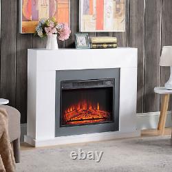 HOMCOM Electric Fireplace Suite with Remote Control Overheat Protection, 2000W