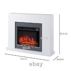 HOMCOM Electric Fireplace Suite with Remote Control Overheat Protection, 2000W