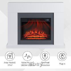 HOMCOM Electric Fireplace Suite with Remote Control Overheat Protection, 2000W