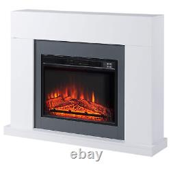 HOMCOM Electric Fireplace Suite with Remote Control Overheat Protection, 2000W