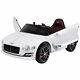 HOMCOM Electric Ride-on Car with LED Lights Music Parental Remote Control White