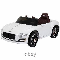 HOMCOM Electric Ride-on Car with LED Lights Music Parental Remote Control White