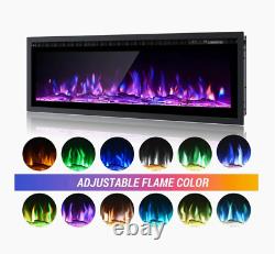 House Additions Electric Fireplace with Log Crystals and Remote Control Black