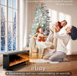 House Additions Electric Fireplace with Log Crystals and Remote Control Black