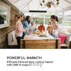 Infrared Heater Patio Garden Home Outdoor 2400W IP44 Remote Control Black