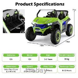 Kids Electric Ride On Car 2-Seater 12V Battery Powered UTV With Remote Control