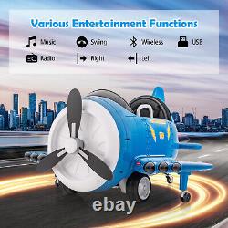 Kids Ride On Car Electric Airplane Gift Kids Toy withJoysticks & Remote Control