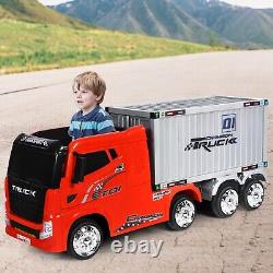 Kids Ride On Truck With Container 12V Electric Ride On Toy Remote Control Electric