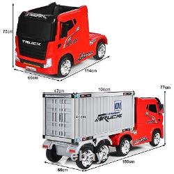 Kids Ride On Truck With Container 12V Electric Ride On Toy Remote Control Electric