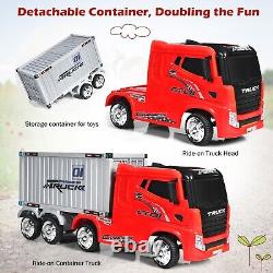 Kids Ride On Truck With Container 12V Electric Ride On Toy Remote Control Electric