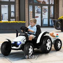 Kids Tractor and Trailer 12V Electric Children Ride on Toy Car With Remote Control