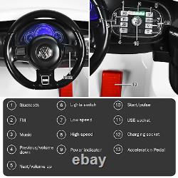 Kids White Beetle Electric Ride on Car with Remote Control 12V