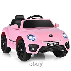 Kids White Beetle Electric Ride on Car with Remote Control 12V