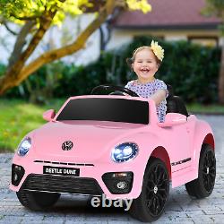 Kids White Beetle Electric Ride on Car with Remote Control 12V