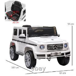 Mercedes Benz G500 12V Kids Electric Ride On Car Remote Control White 3-6 Years