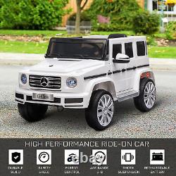 Mercedes Benz G500 12V Kids Electric Ride On Car Remote Control White 3-6 Years