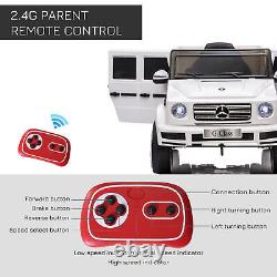 Mercedes Benz G500 12V Kids Electric Ride On Car Remote Control White 3-6 Years