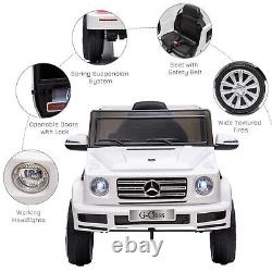 Mercedes Benz G500 12V Kids Electric Ride On Car Remote Control White 3-6 Years