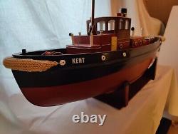 Model tug boat Kent ready for remote control, all wood large model