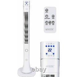 Mylek Tower Fan Electric Oscillating Cooling Air Remote Control Timer White