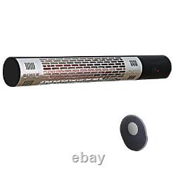 Outdoor Wall Mount Electric Halogen Heater Warmer with Remote Control Black