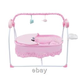 Portable Electric Remote Control Infant Baby Cradle Swing Bassinet Rocking Crib