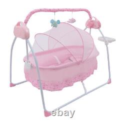 Portable Electric Remote Control Infant Baby Cradle Swing Bassinet Rocking Crib