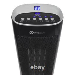 PureMate 2000W Oscillating Ceramic Portable Tower Fan Heater with Timer & Remote