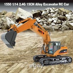 Remote Control Digger Excavator Huina RC 1 to 14 Scale Rubber Treads RC Kids Toy