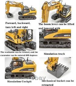 Remote Control Digger Excavator Huina RC 1 to 14 Scale Rubber Treads RC Kids Toy