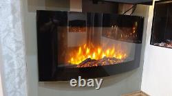 Remote Control Wall Mounted Electric Fire In Black