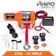 Rhino Electric Winch 12v 3000lbs Steel Cable Heavy Duty Fairlead Remote Control